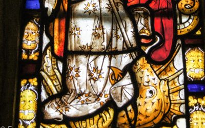15th Century-Stained Glass – Saints of The Golden Legend: The Dragon Window, Trull, Somerset